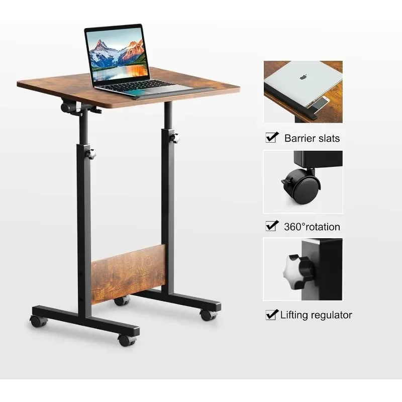 

KOUPA Height-adjustable Mobile Standing Desk for Small Space Offices, Sturdy Appearance and Easy Assembly