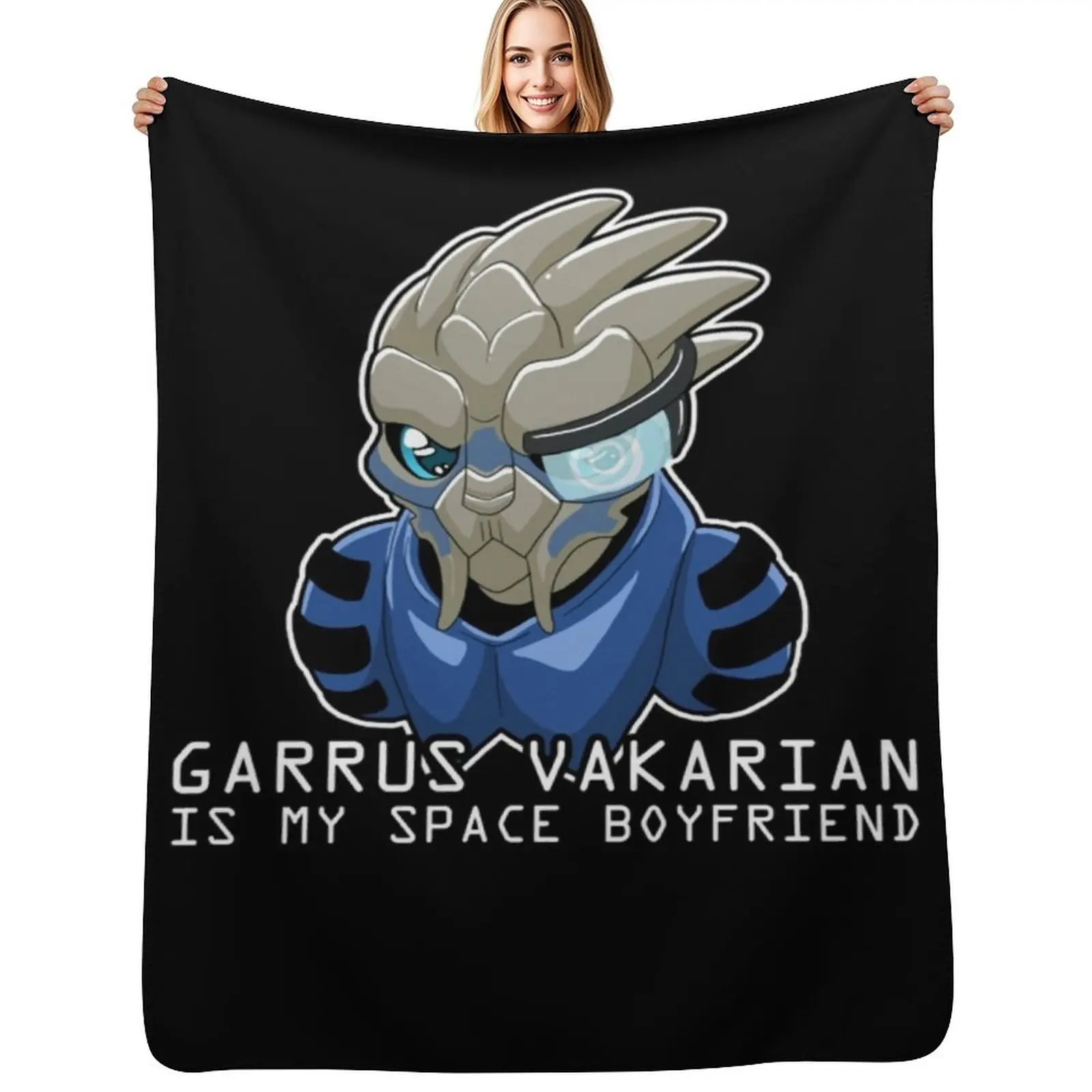 Garrus Is My Space Boyfriend Throw Blanket Men's Soft Warm Throw Blanket for Couch