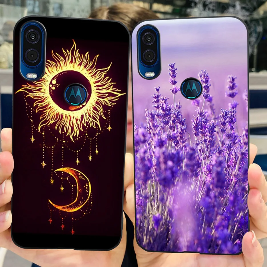 For Motorola One Vision Case Cute Painted Cover Soft Silicone Phone Case For Motorola One Vision OneVision Back Cover 6.3'' Capa