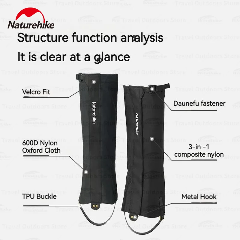 Naturehike Leg Gaiter Outdoor Travel Leg Warmers Waterproof Legging Shoes Climbing Camping Hiking Winter Tourist Snow Foot Cover