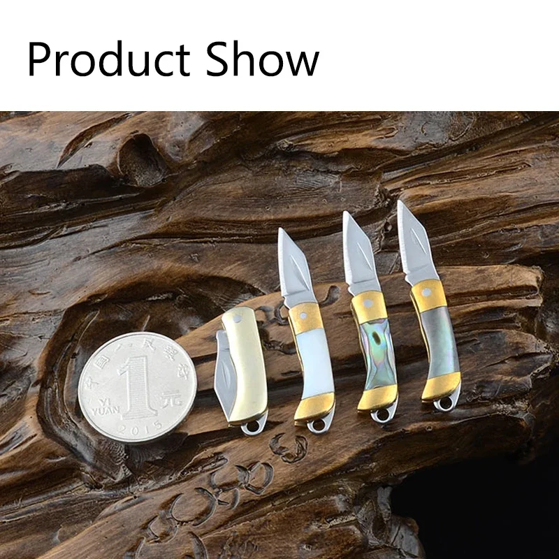 EDC MIni Bella Conchiglia Keychian Coltello Pieghevole e Mini Lama Collana Portafoglio Tascabile Portachiavi Coltelli Strumento Di Sopravvivenza Taglierina Pelapatate