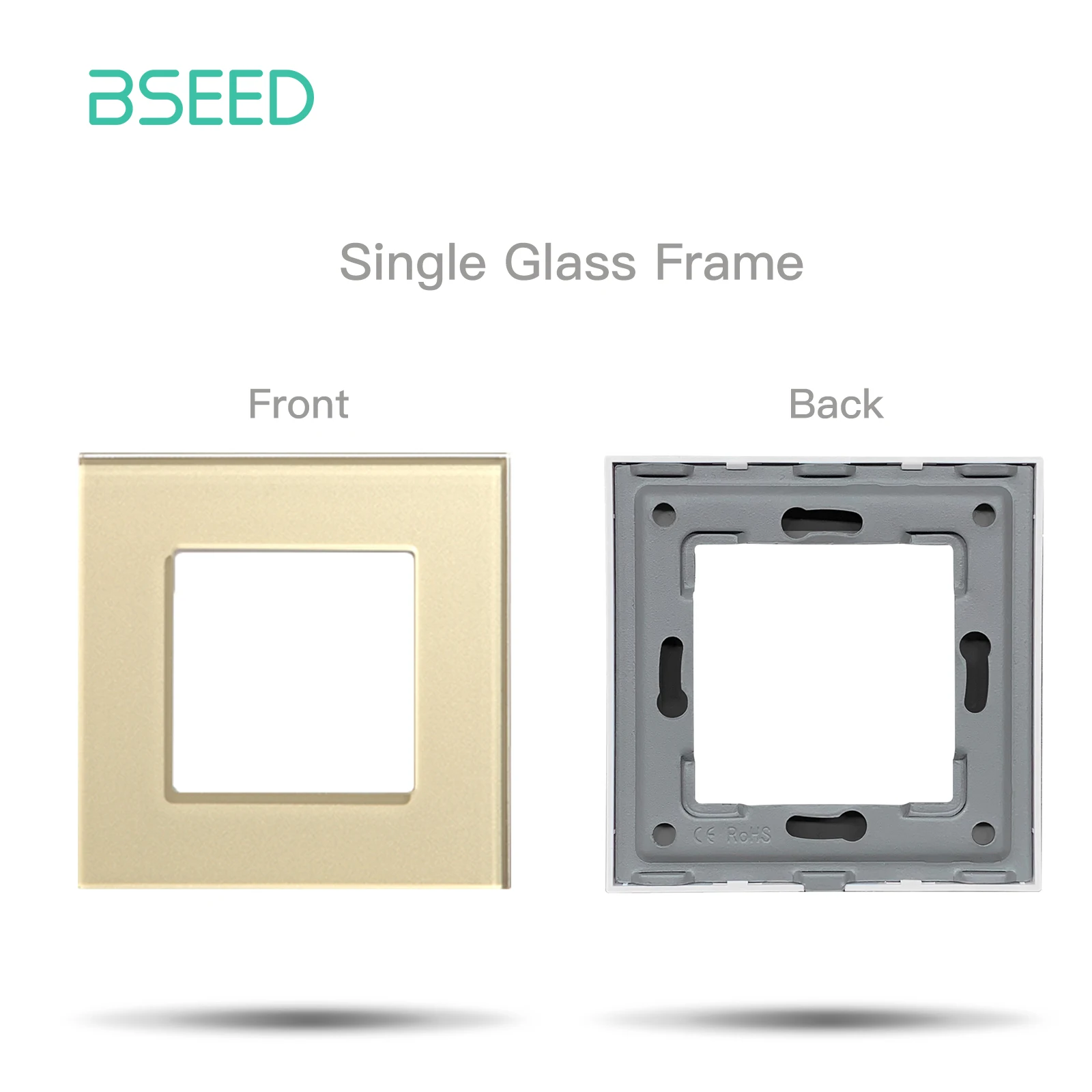 BSEED EU-Standard Nur Kristallglas-Panel-Funktionsteile Einzel-Doppel-Dreifach-Rahmen Weiß Schwarz DIY Heimwerker