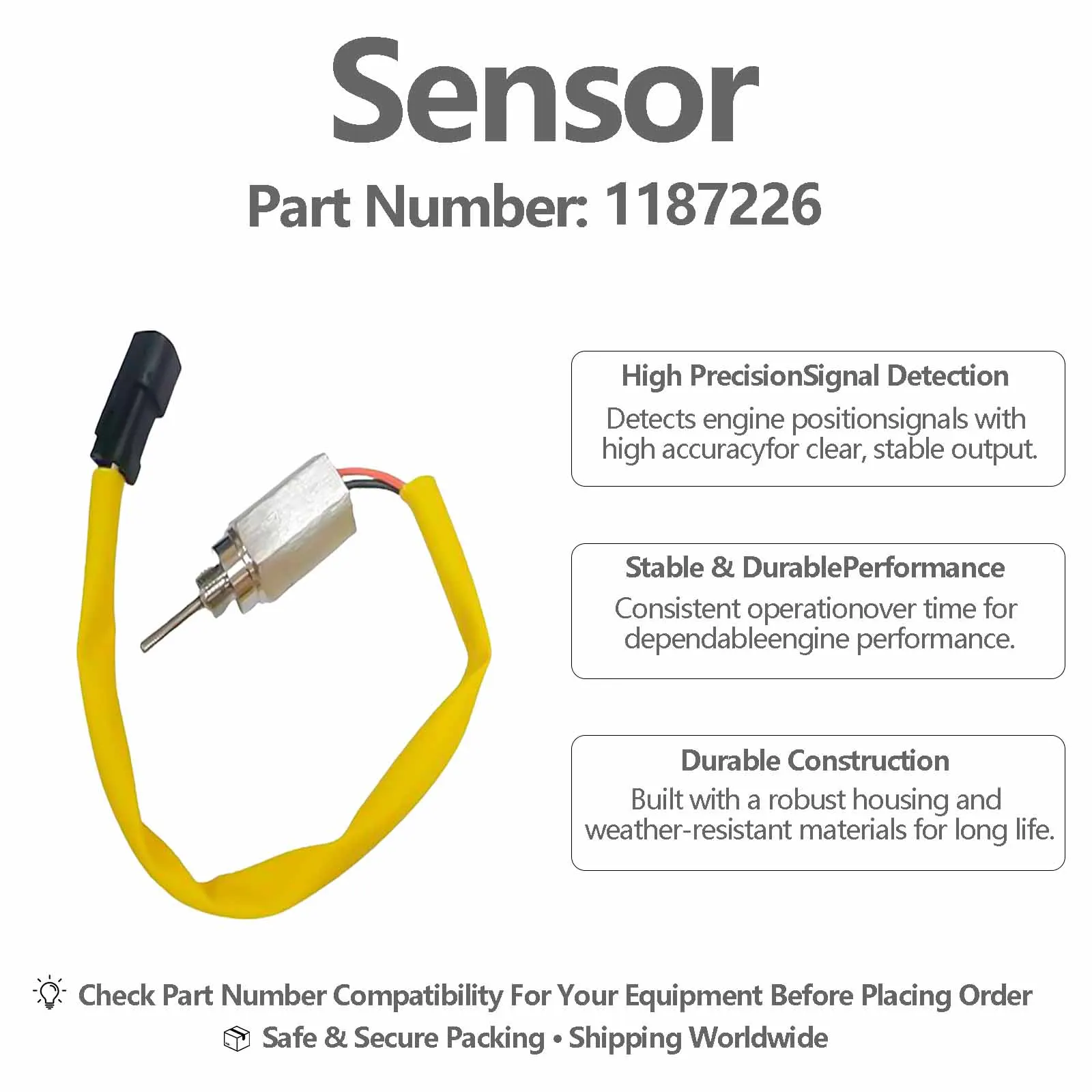 Water Temperature Sensor HM-A40077C For Caterpillar CAT D7R D8R II D6R II D10R D5M D5N D11R D7R II D6R D6M D6N Track-Type