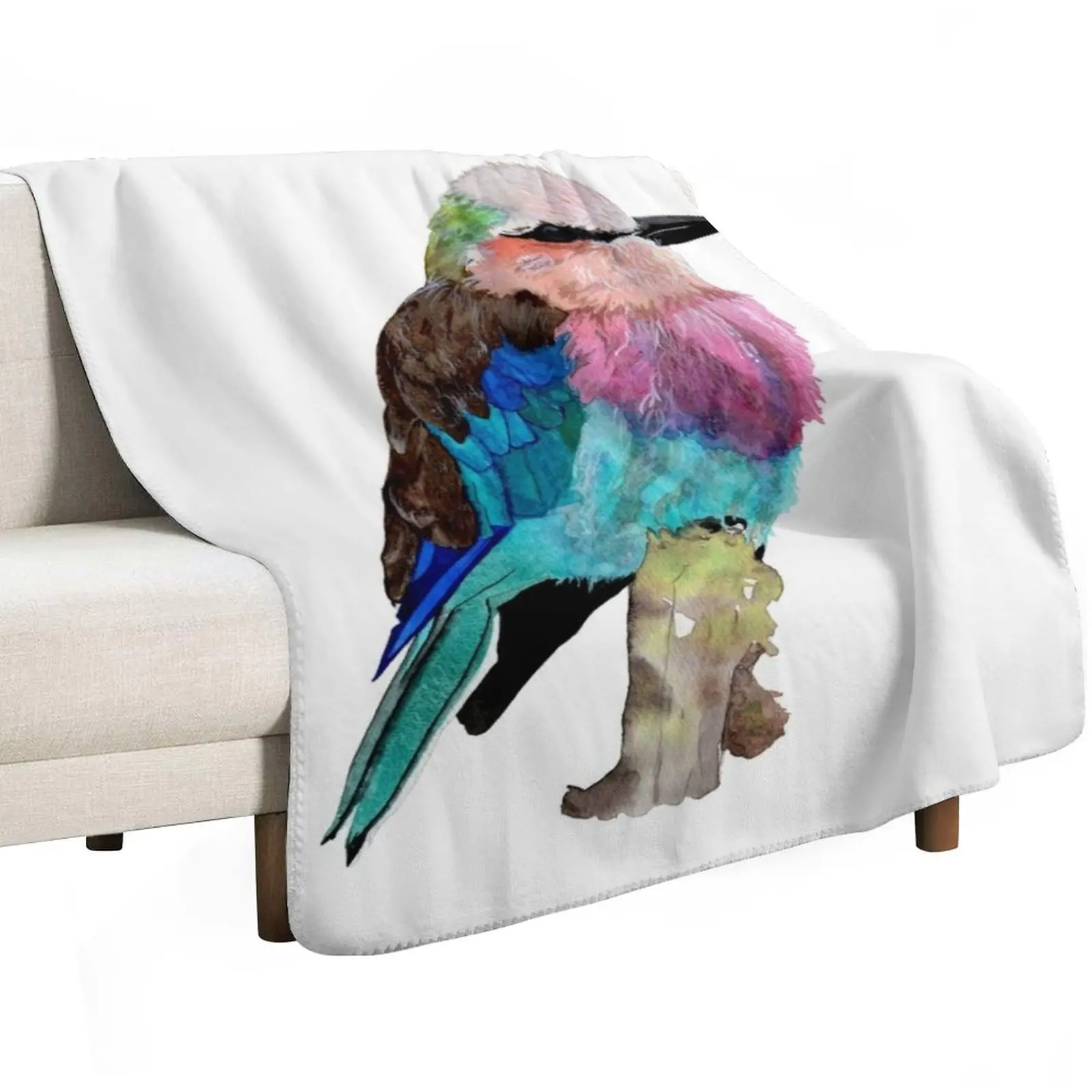 Lilac Breasted Roller Bird Throw Blanket cosplay anime Soft Plaid Warm Sofa Quilt Single Multi-Purpose Blankets