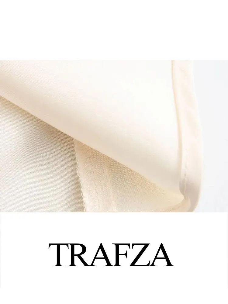 Traf-女性の単色サテンブラウス、シルクサテンラペル、長袖、質感の女性のシャツ、ジュエリーボタン、カジュアルシャツ、女性のシックなトップ、新しい