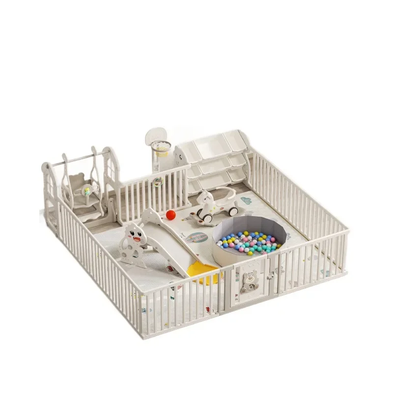 Baby Playpen Home Indoor Amusement Park Play Yard with Crawling Mat Safety Barrier Home Living Room Baby Fence Protective Game A
