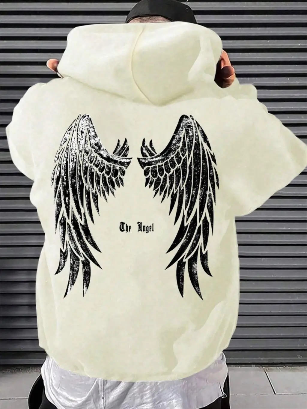 Angel's Wings Printing Male Hoody O-Neck All Match Loose Sweatshirt New Fleece Basic Daily Comfortable Hoodie Autumn Clothes