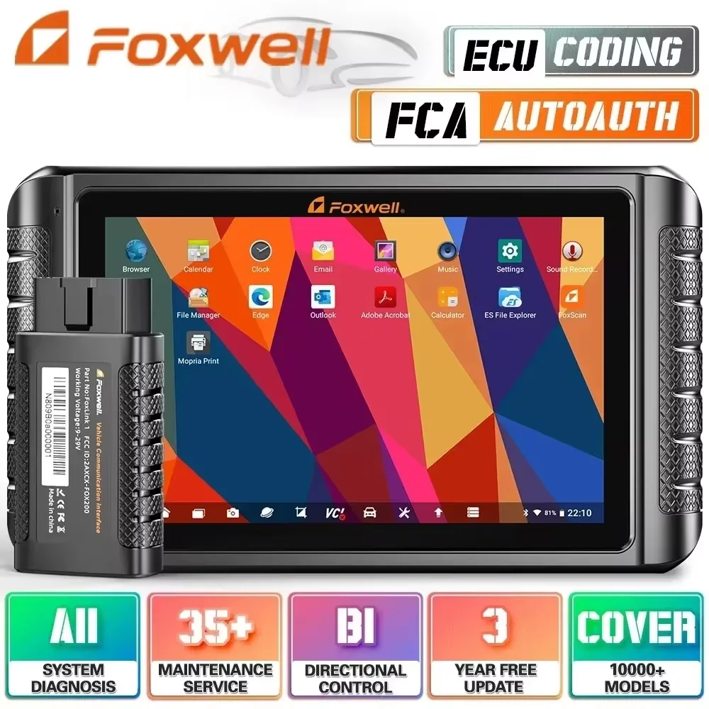 

2025 Foxwell NT1009 OBD2 Scanner ECU Coding Bi-Directional Control 35 Reset OE All System Professional OBD Car Diagnosis Tools