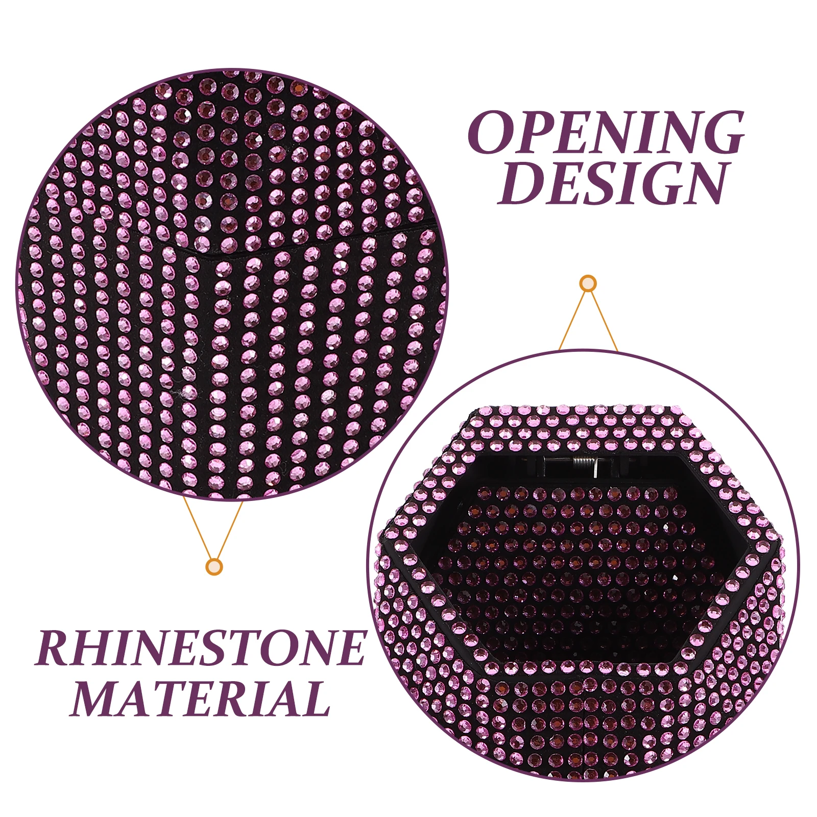 

Car Trash Can Rhinestone Inlaid Automotive Garbage Bin Cup Holder Trash Dustbin Vehicle Supply Car Accessories Small Space