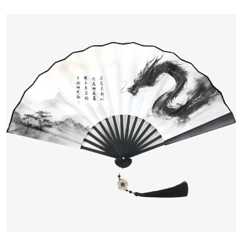 

New Chinese Style Horse Face Skirt Fan Chinese Style Summer Women's Dance Fan Ancient Hanfu Qipao Folding Fan Classical Craft