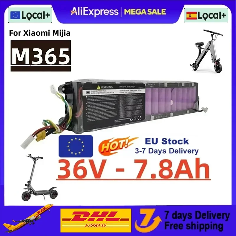 Batería para patinete eléctrico 10S3P, 36V, 7800mAh, adecuada para Mi Jia M365, placa BMS, comunicación Bluetooth resistente al agua