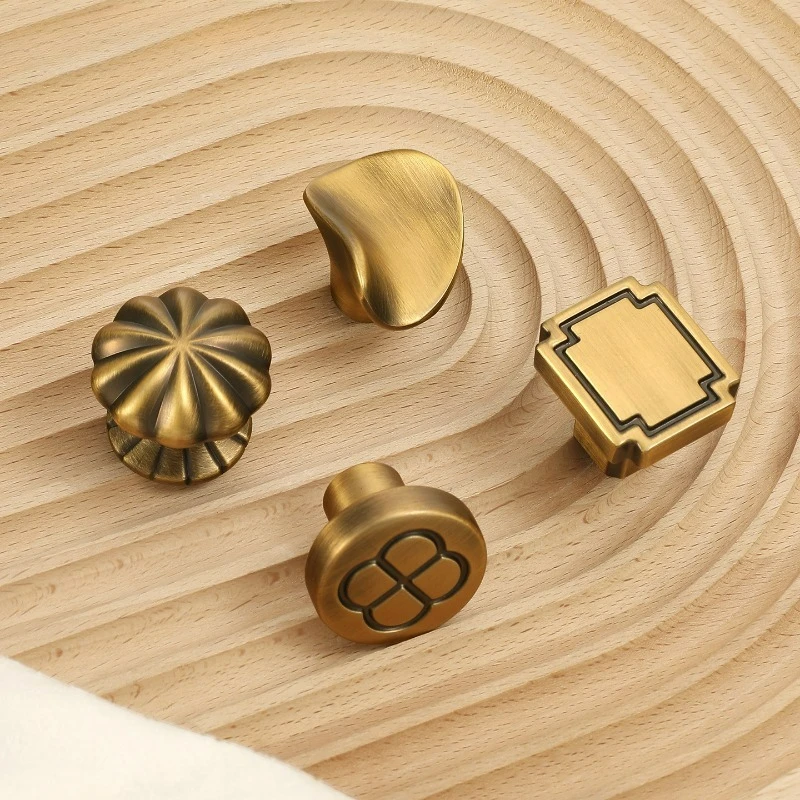Retro New Chinese Cabinet Door Handle Zinc Alloy Tableside  Drawer Cabinet Shoe Cabinet Wardrobe Single Hole Small Handle