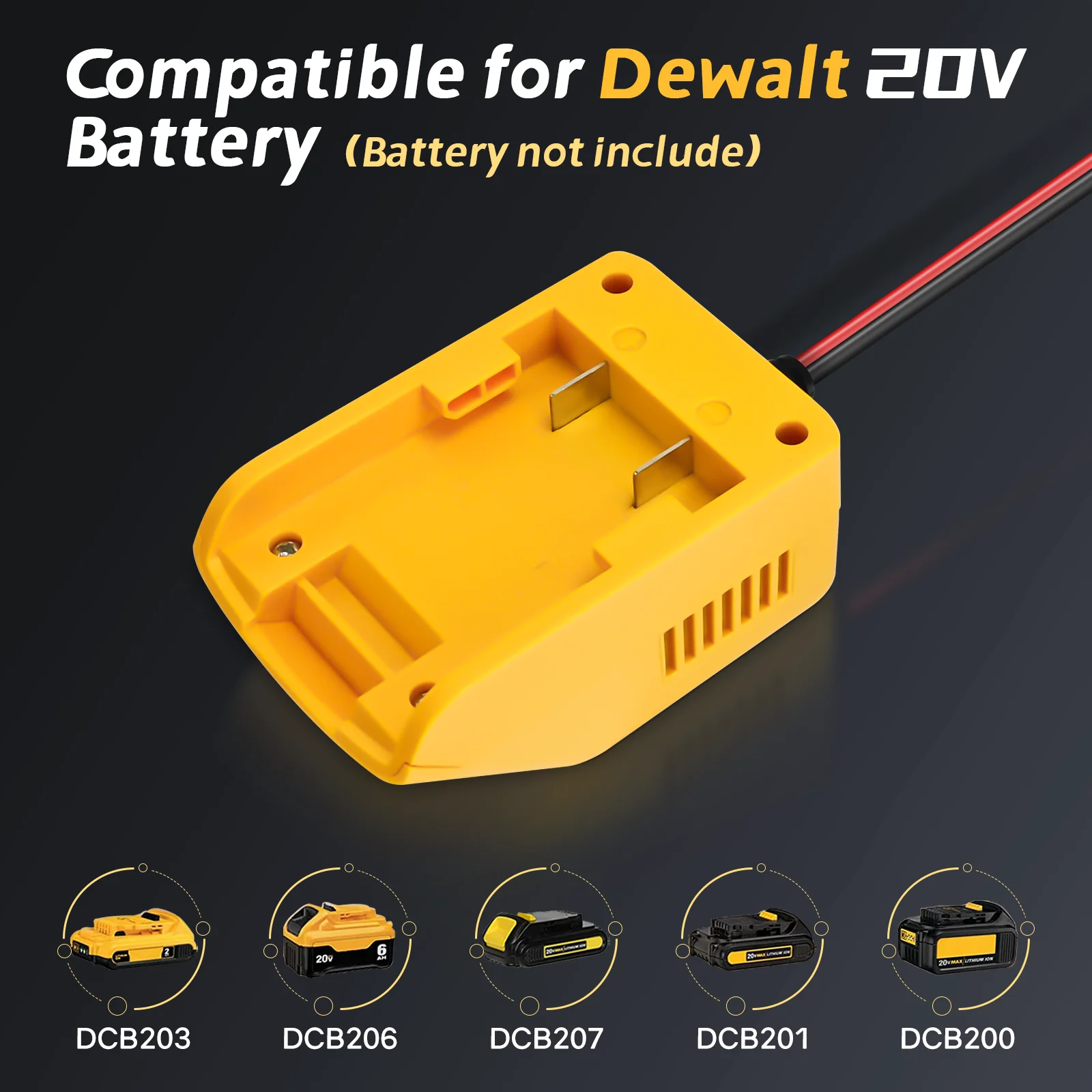 Adaptador de batería para Dewalt, convertidor reductor automático de 20V a 12V, batería no incluida