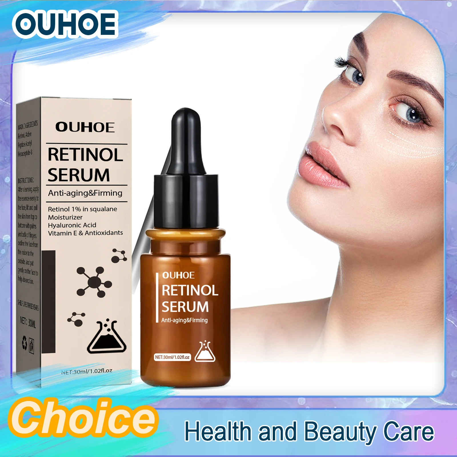 

Retinol Anti Wrinkle Serum Lifting Fade Fine Line Anti Aging Improve Crow's Feet Firming Tighten Brighten Moisturizing Essence