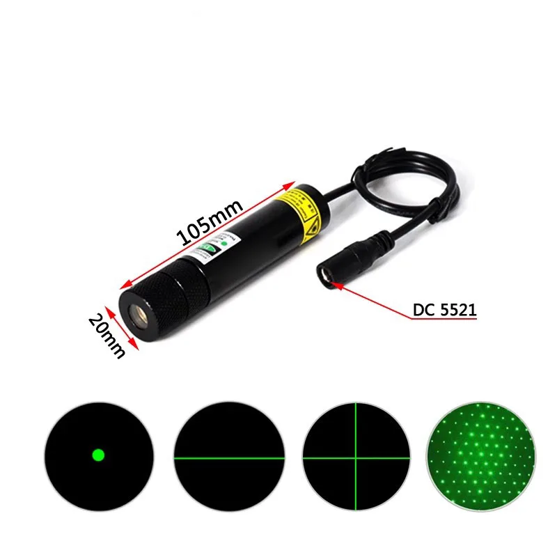 532nm green starry sky laser lamp laser module infrared cross/point/line laser head linear laser tube