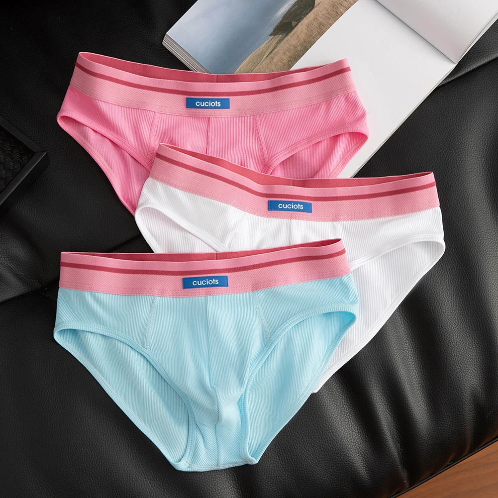 

Thin Solid Color Panties Briefs Classic Style Underwear Breathable Briefs Applicable Gender Male Comfortable Fit