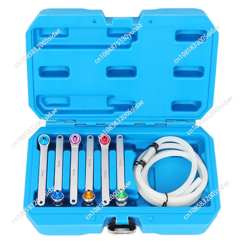 7pc Brake Bleeder Wrenches Bleed Extractor  Socket & Check Valve Manual Brake Oil Bleed Hose and Drain Plug Wrench