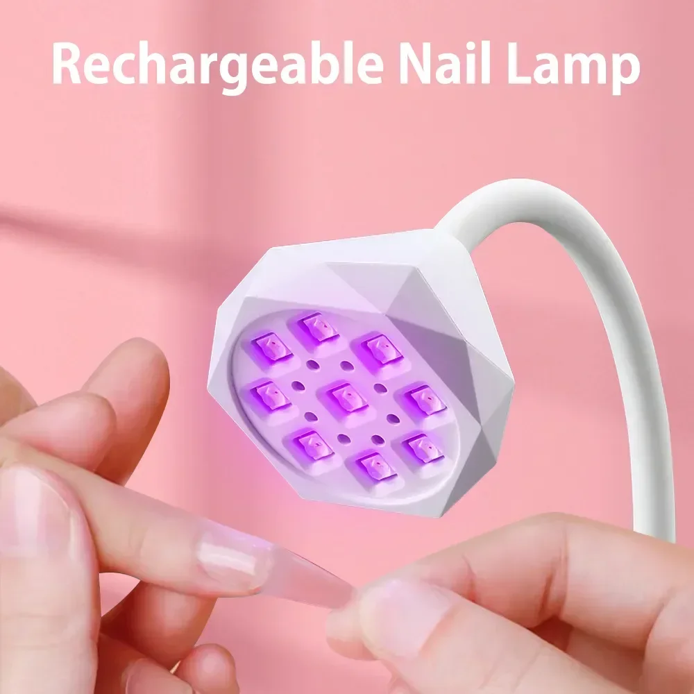 New Nail LED Lamp 27W Nail Dryer UV Lamp 360° Bendable Fast Drying False Nail Manicure Polish Glue Gel Curing Table Lamp Design