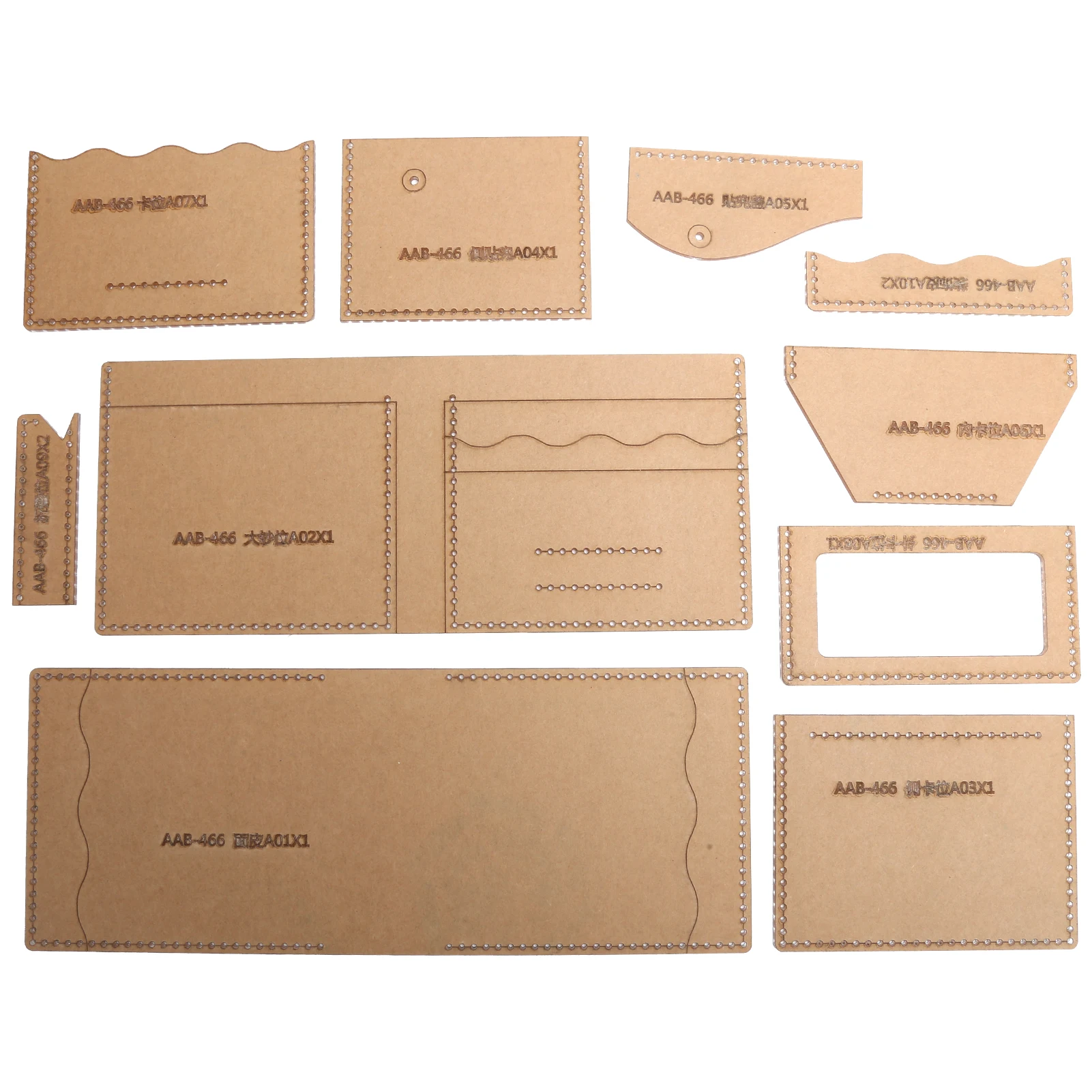 Acrylic Template DIY Prevent  Scratches Wallet Template Leather Pattern Accurate Cutting with Kraft Paper for Handicraft