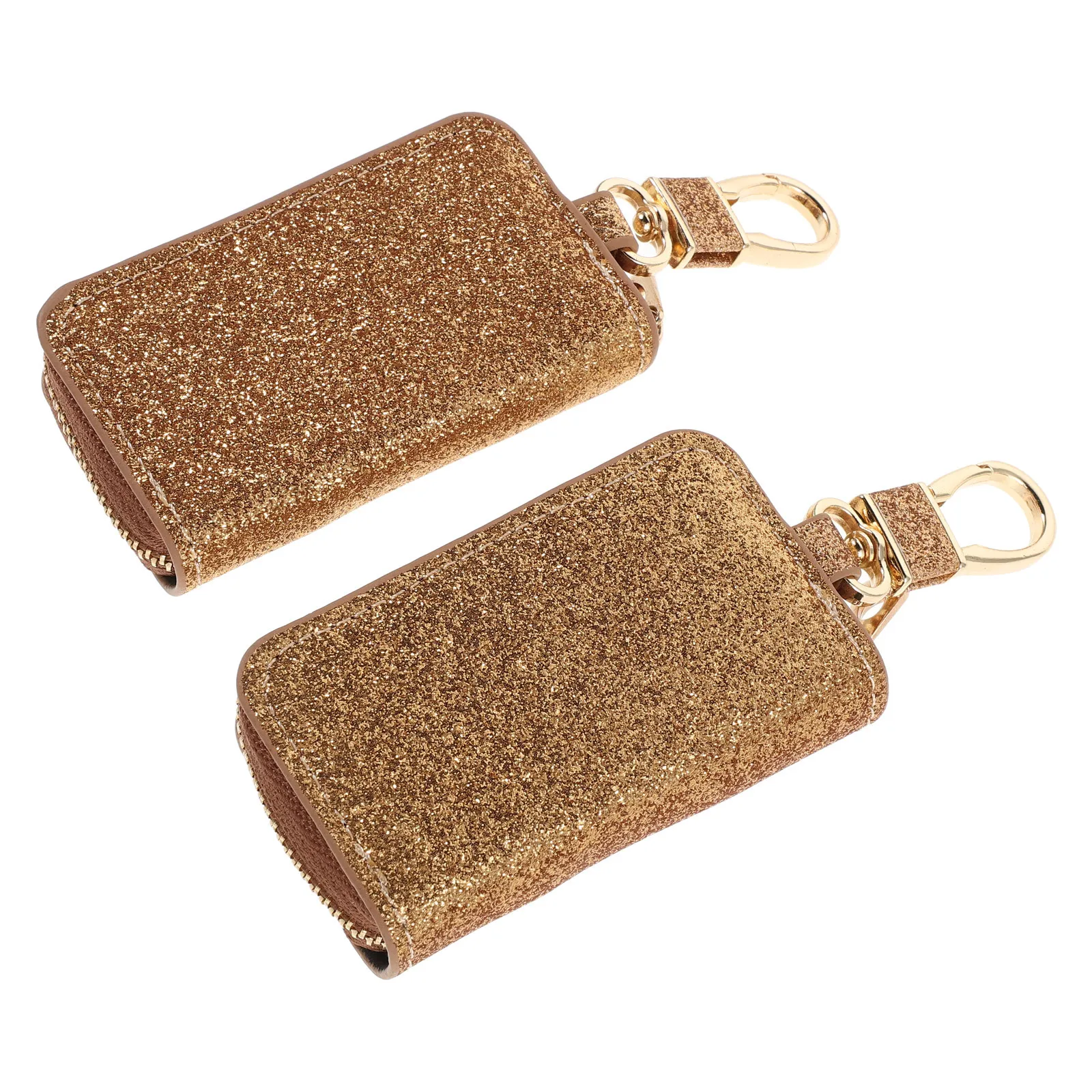 

2pcs Car Fob Case Universal Pu Key Holder Bag Portable Pouch For Car Remote Key Protector Organizer Travel Accessory