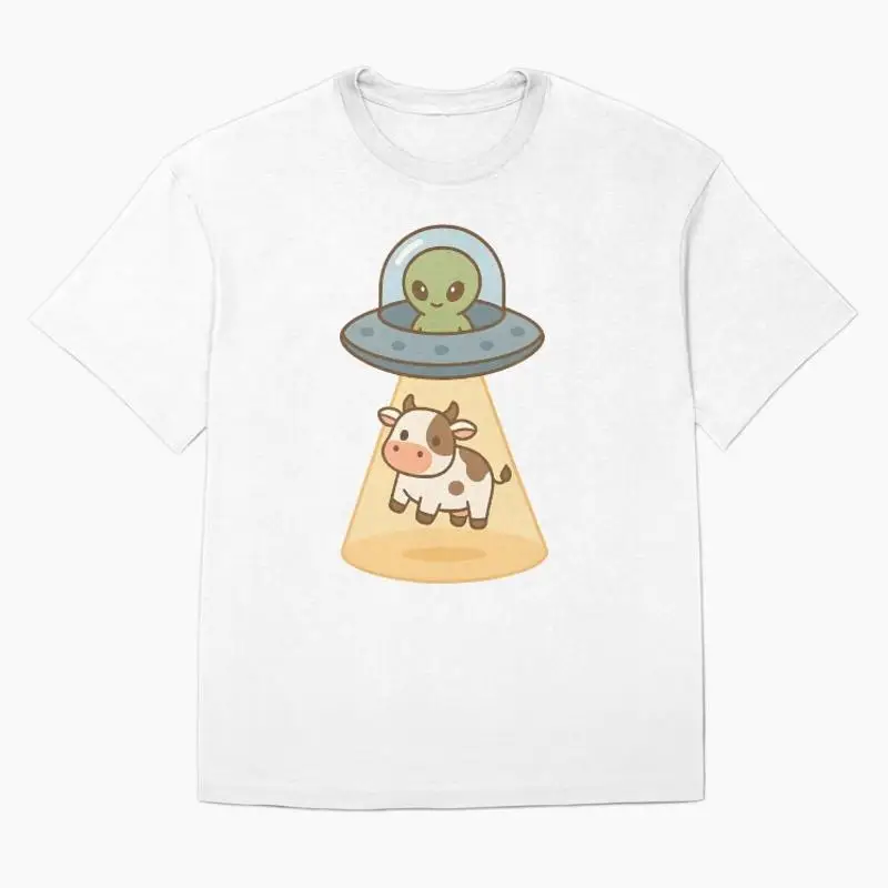 Alien Abducts A Cow Oversized T-Shirt