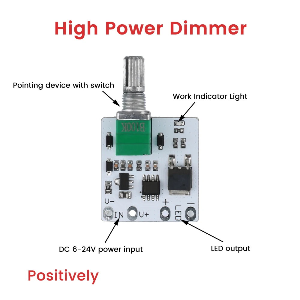 DC3.7V-24V LED Dimmer Infinitely Variable LED Constant Voltage Dimming Module With Switch For LED Strip Controls