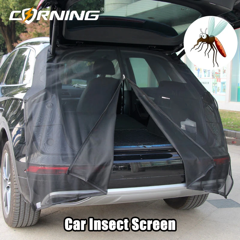 Magnetic Car Sunshade Screen Car Tailgate Mosquito Net Trunk Ventilation Mesh for SUV MPV Sedan Camping Accessories Curtains UV