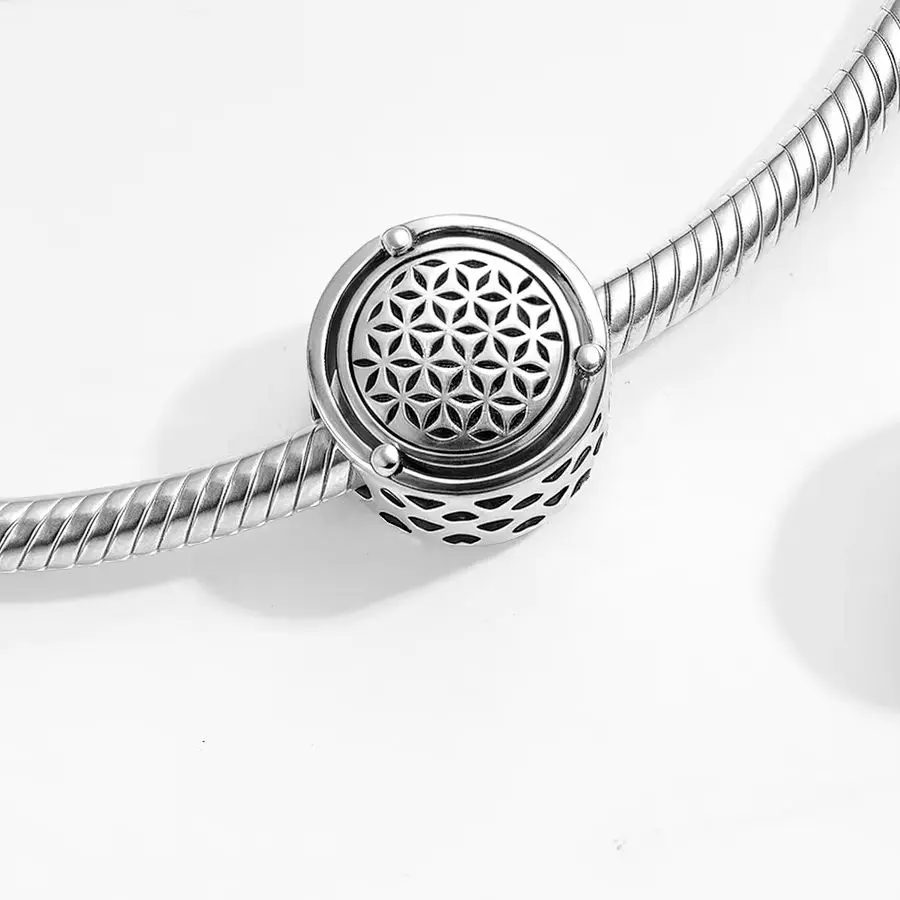 The Flower of Life Infinite Leaf 925 Sterling Silver Symbols Charm Bead Jewelry Fit Original Bracelet Diy Jewelry Accessories