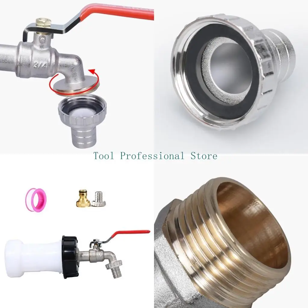 57QF Practical Sturdy Zinc Alloy Container Tap with Nozzle and Extension Tube for Water Flows Enhances Sealing Tape Use