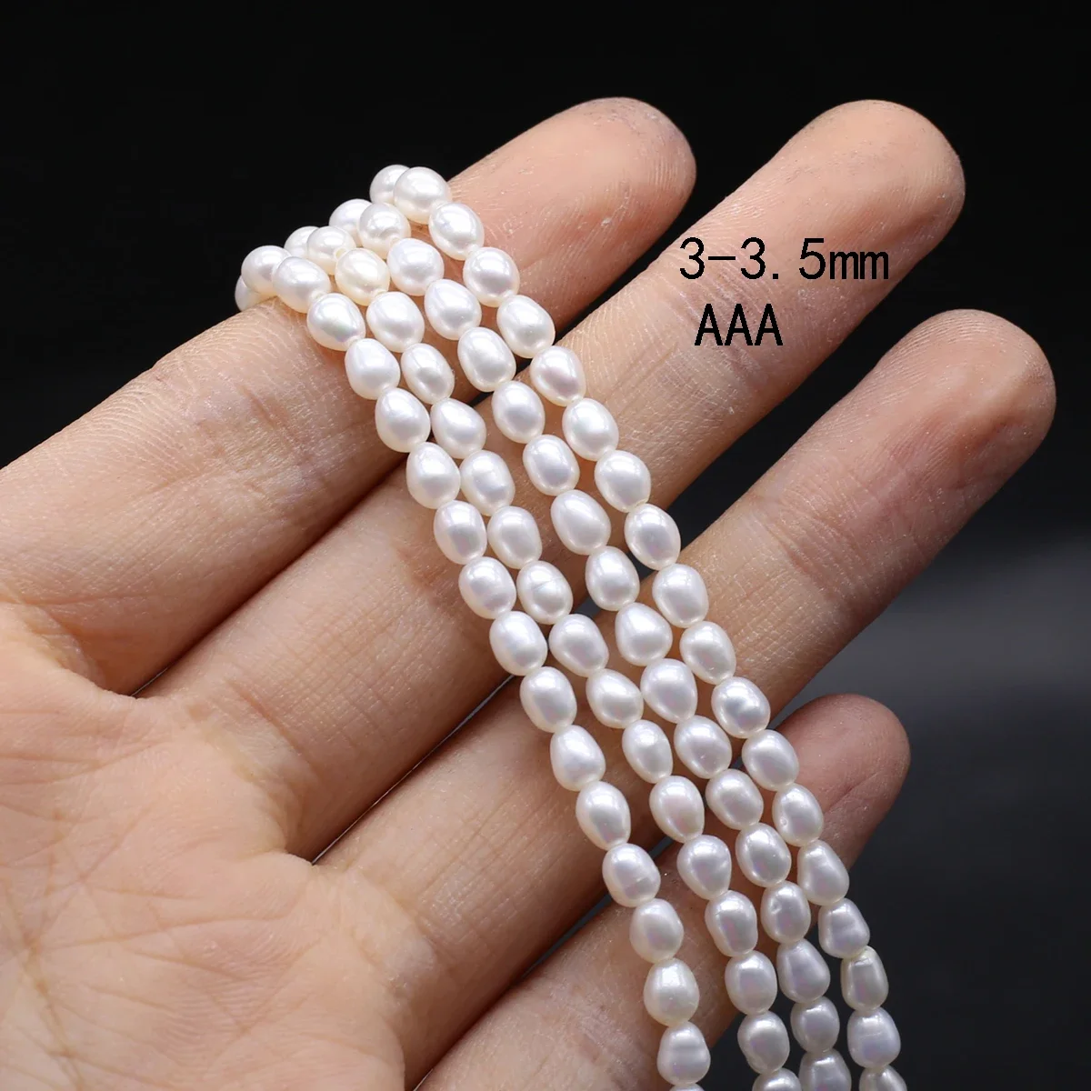 

Natural Freshwater Pearl Beaded AAA3-3.5mm Elliptical shape Punch Loose Beads for Make Jewelry DIY Bracelet Necklace Accessories