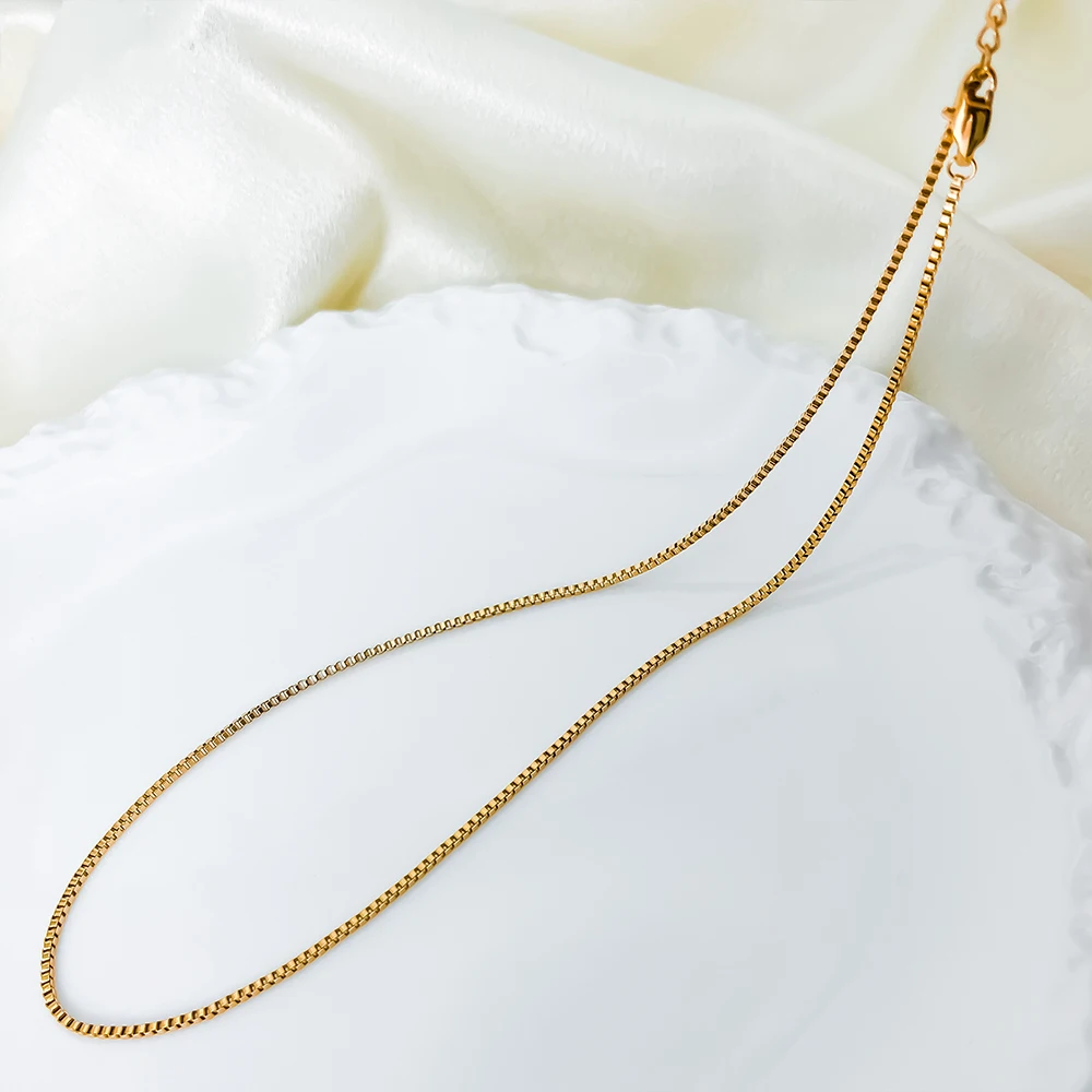 eManco الكلاسيكية المرأة مربع سلسلة القلائد الفولاذ المقاوم للصدأ ترقية مشبك قفل قابل للتعديل الأزياء والمجوهرات قلادة بالجملة #5