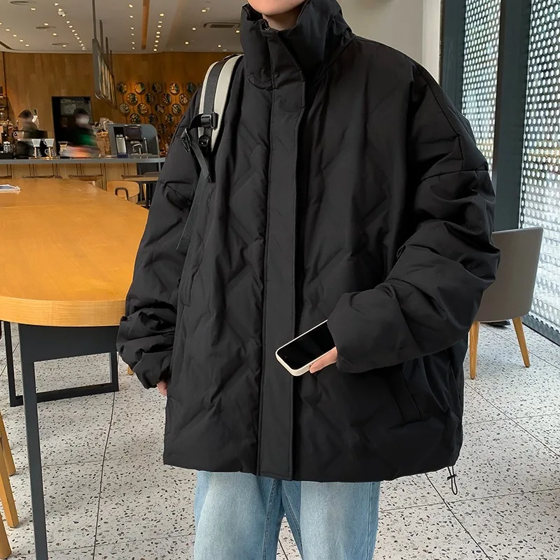 

Down and cotton jacket for men in winter, stylish and explosive street jacket, stand up collar short bread jacket