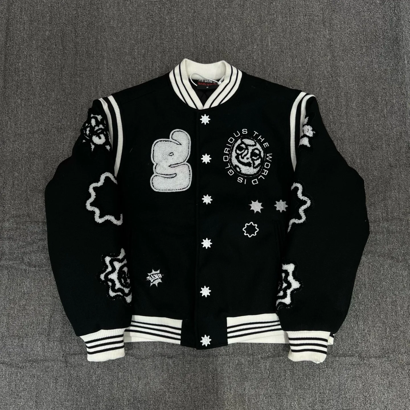 

Мужская утепленная бейсбольная куртка GLO GANG Heavy Industry с вышивкой, из 100% хлопка, с длинными рукавами