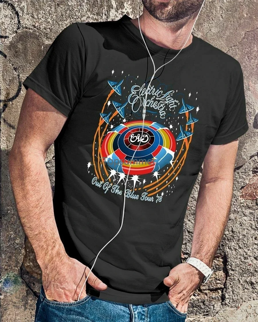 

Electric Light Orchestra T Shirt Out Of The Blue Funny Cotton Tee Gift Men