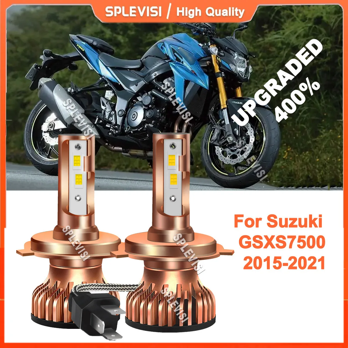 

2Pc Led 12V Headlight Motorcycle LED Headlight Headlamp High Low Beam For Suzuki GSXS750 2015-2021 2016 2017 2018 2019 2020 2021