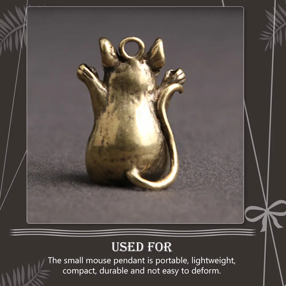 

2 Pcs Figurine Adorable Decorative Rat Hanging Mouse Statue Rat Statue Hanging Decorative Locket Pendant DIY Accessory