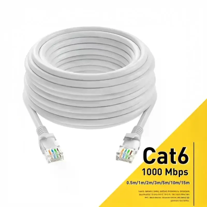 1Pcs Cat6 Gigabit Ethernet Network Cable High Speed Broadband Wire 0.5-10M for Router Gaming Home Internet Access