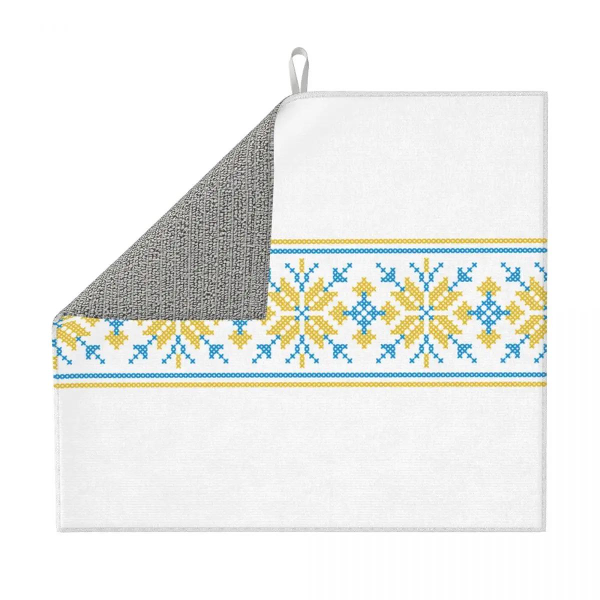 Custom Ukrainian Traditional Embroidery Dish Drying Pads Absorbent Vyshyvanka Microfiber Fast Dry Drainer Mats