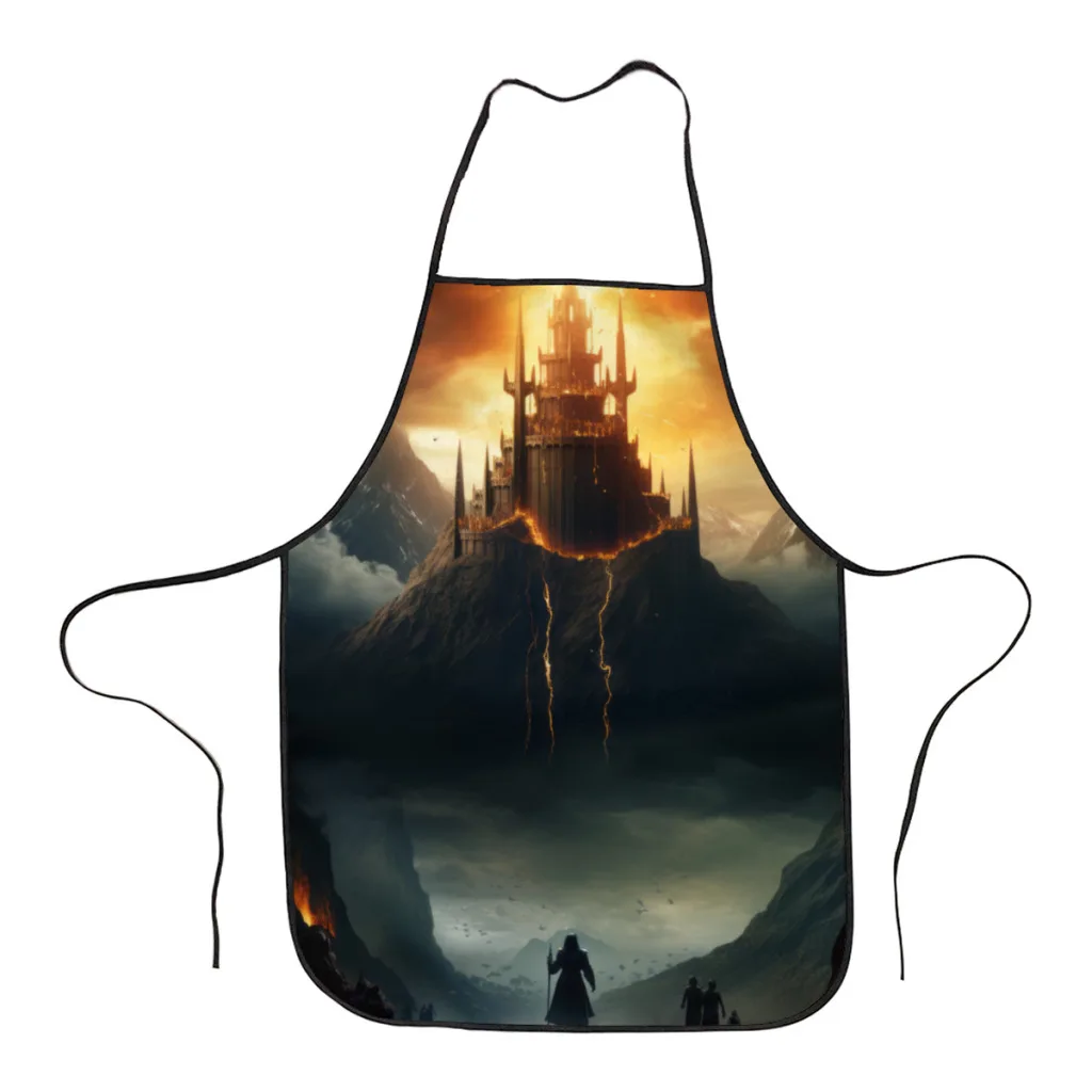 

Fashion Design Movie L-Lord of the Rings Apron Store Logo For Women Gift Composite Fabric Cleaning Pinafore