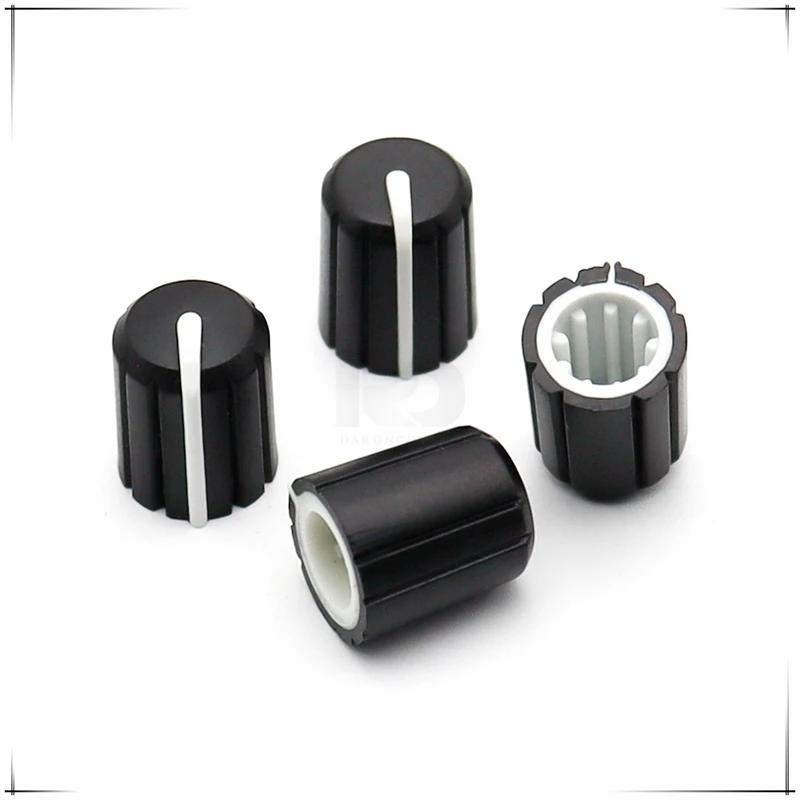 10PCS 11.5×14mm Plastic Knob Cap Potentiometer Encoder Knob Cap Amplifier Volume Knob Cap D-Shaped/Flower Shaped Inner Hole 6mm