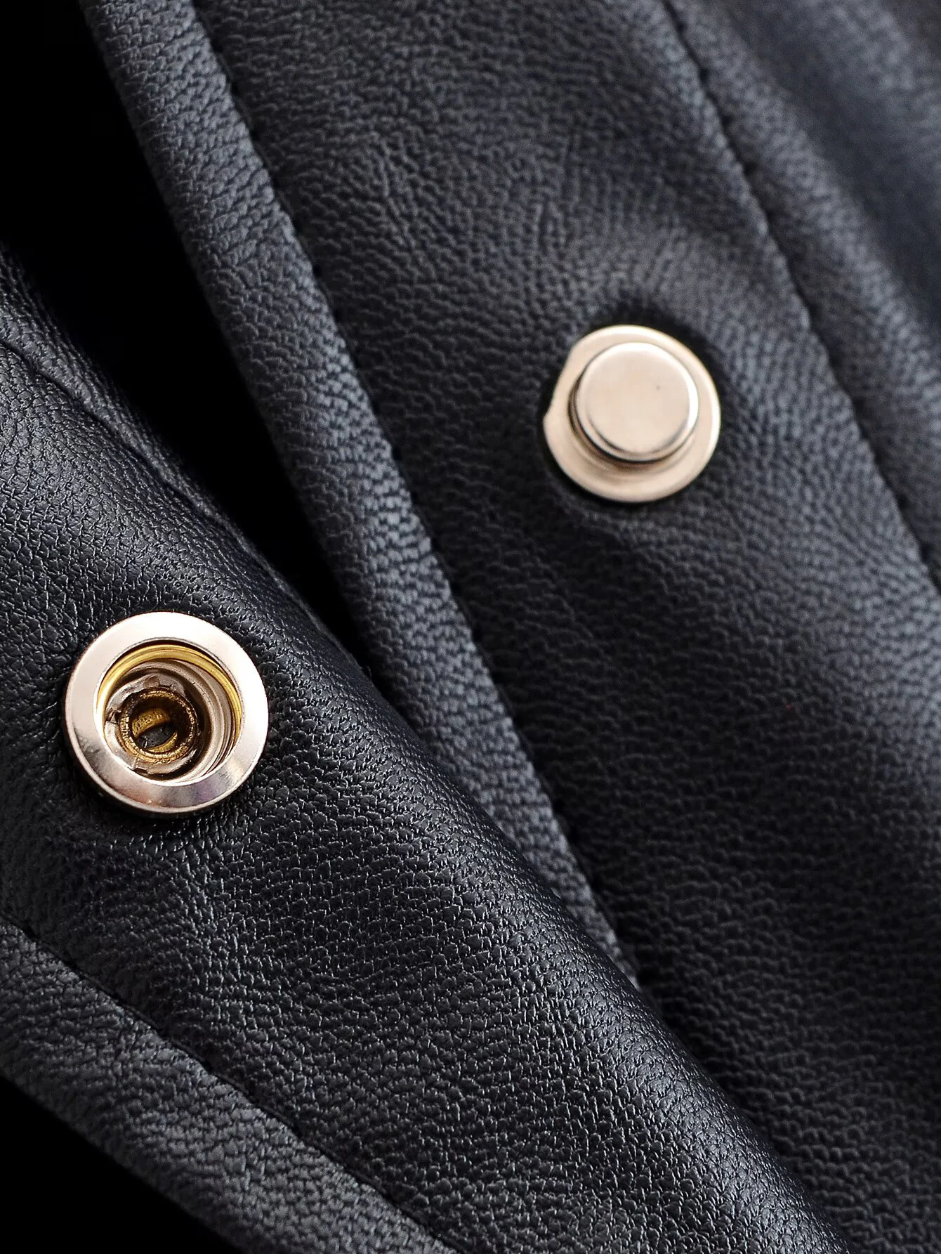 Chaqueta de piloto de piel sintética con cuello levantado y temperamento a la moda para mujer de estilo europeo y americano