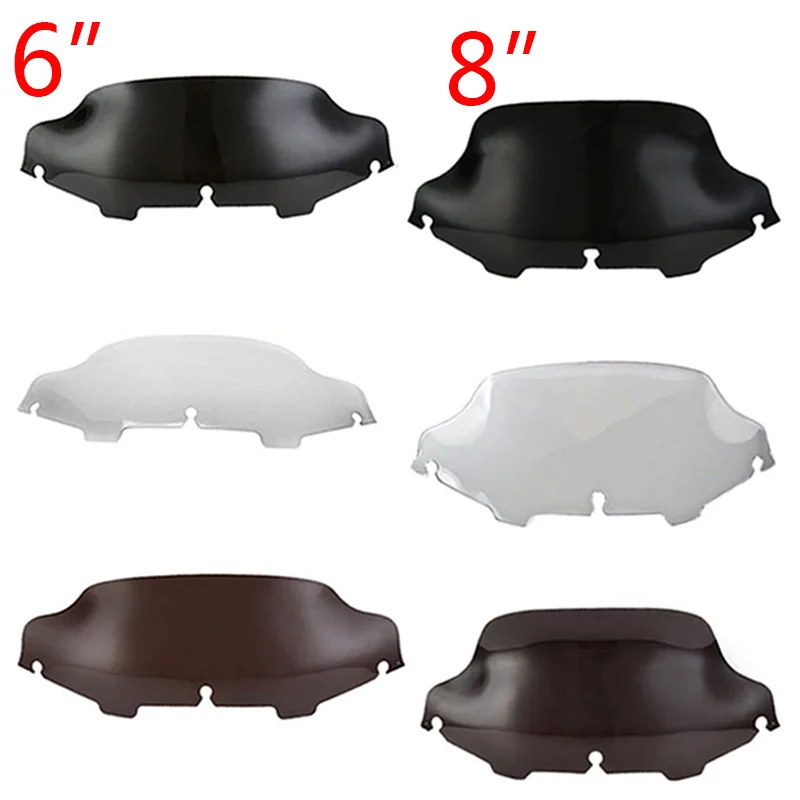 

8inch Windscreen Motorcycle 6" Windshield Wind Deflector For Harley Touring Street Glide Electra Glide Classic Ultra CVO1996-13