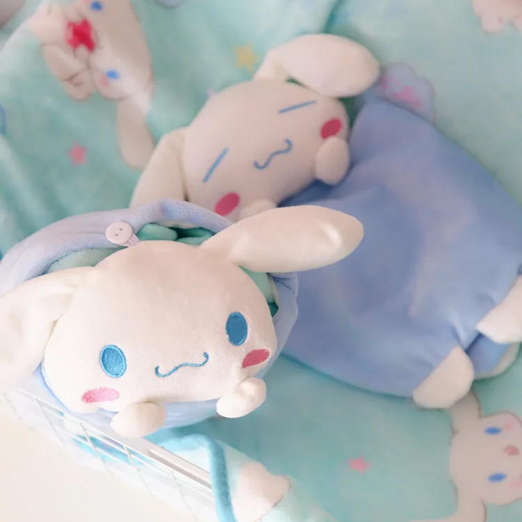 

Sanrio Cinnamoroll Plush Blanket White Dog Blanket Bag Doll Single Sleeping Blanket Bed Sofa Kawaii Gifts for Child Girl
