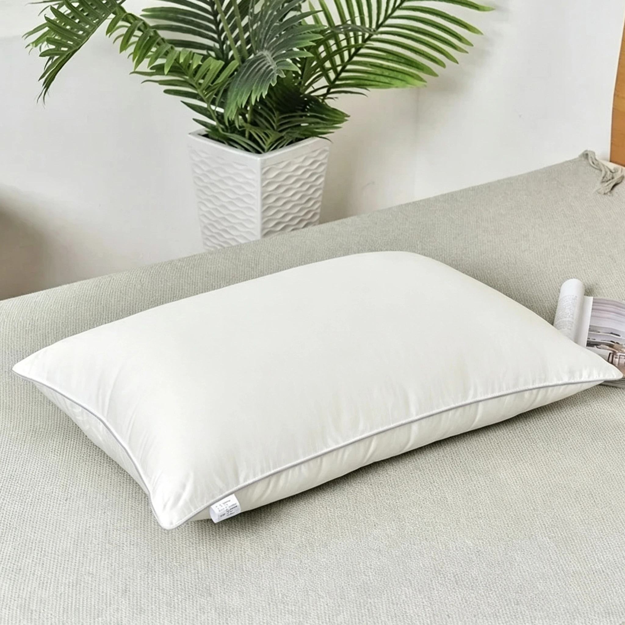 

Mulberry Silk Pillow Hotel 48x74cm 1100g Soft Breathable Cover for Sleeping Home Bedroom Travel Gift