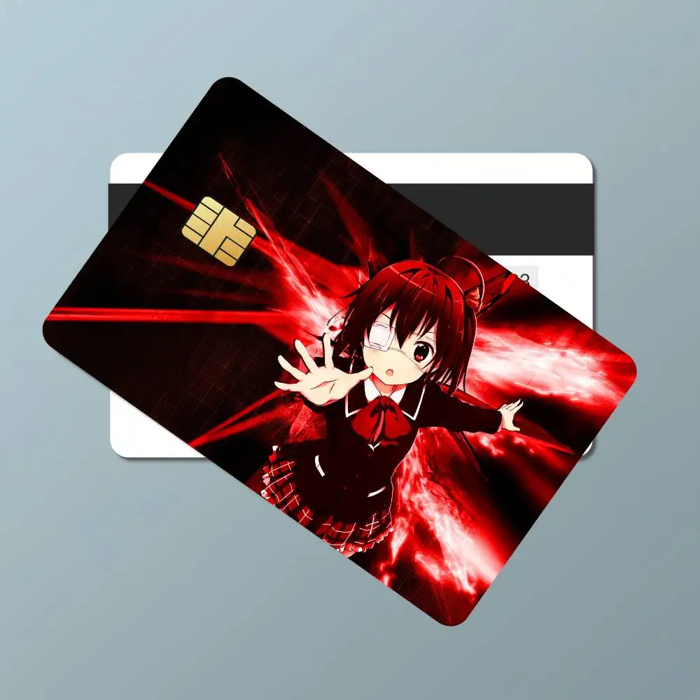 Cute Rikka Takanashi Card Stickers Waterproof Film Skin Cover 4PCS Credit Card Stickers Debit Front Decoration Commuter Pass