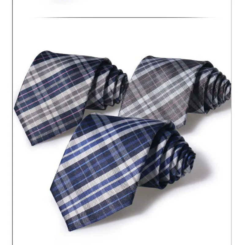 Mens Ties 8cm Classic Polyester Hand Neck Ties for Men Striped Bussiness  Narrow Collar Slim Wedding Party Tie Casual Plaid Tie