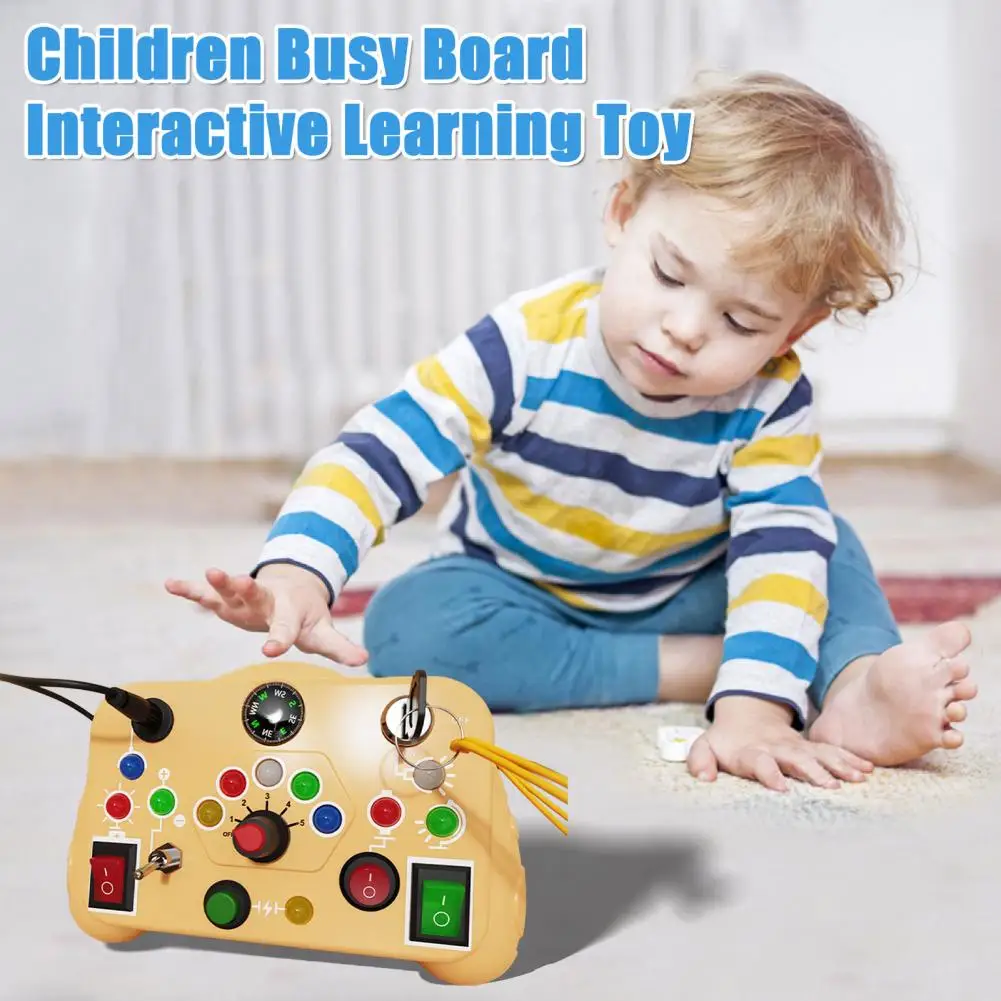 Kids Game Console Led Light-up Toddler Board with Compass Game Machine for Early Educational Learning Activities Toy for 2-4