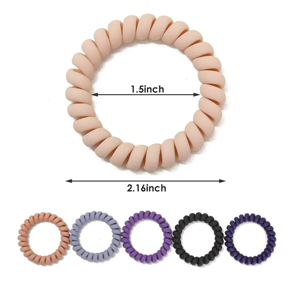 Colorful Spiral Hair Ties Matte Elastic Traceless Hair Ties Phone Cord Hair Rope Hair Accessories For Women