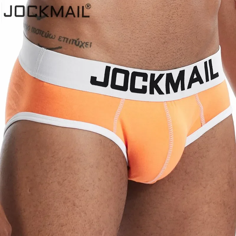 Jockmail men sexy briefs men cotton bikinis slips men underwear tanga hombre encaje bulge pouch thong men clothing Summer shorts