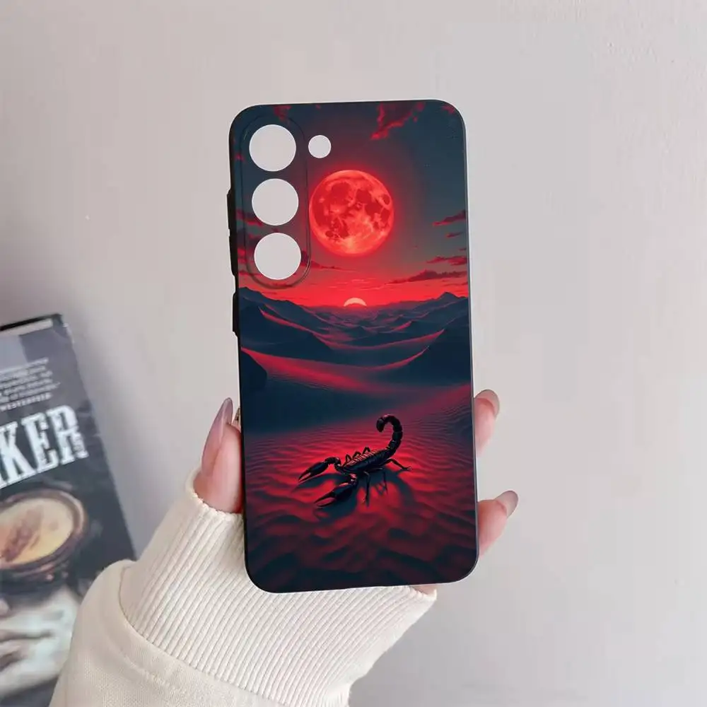 Casing Ponsel Scorpion Cool Animal untuk Samsung Galaxy A73,72,51,53,52,71,22,5G,Note,J7,8,9 Sampul Hitam Lembut